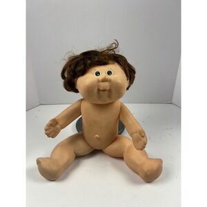 Vintage Splashin' Vinyl Body Cabbage Patch Kid Doll Green Eyes Brown‎ Hair 1980s